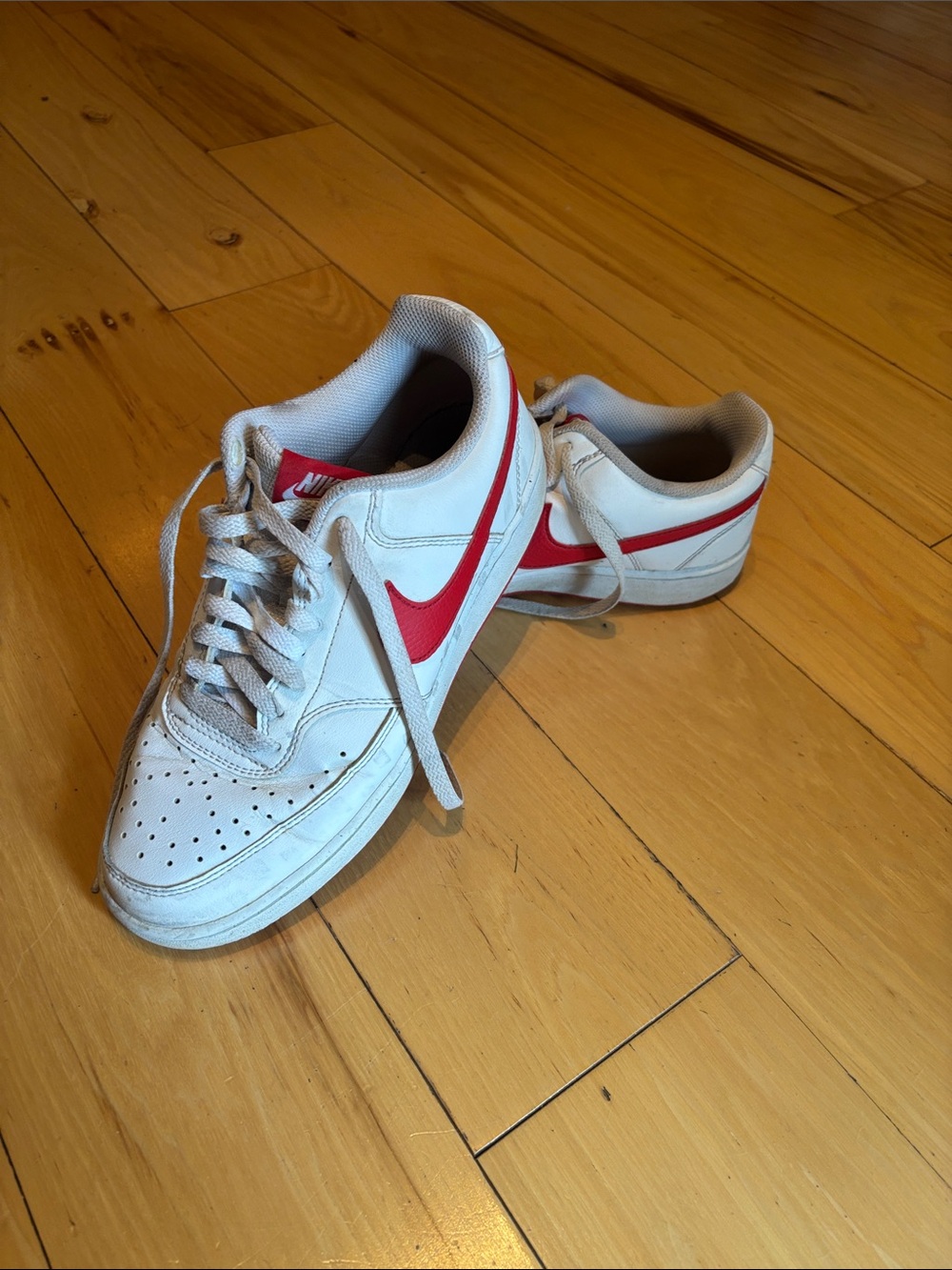 Men’s Size 8 Nike Court Vision Low Next Nature 'White University Red' HF1744-101